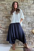 Oscar Asymmetric Hareem Skirt Pant Ink Navy